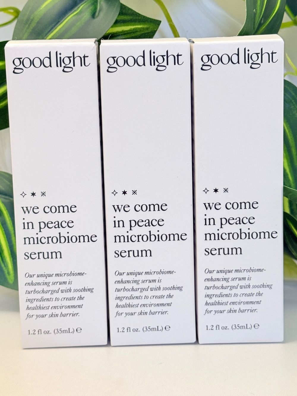 3x good light We Come In Peace Microbiome Serum - 1.2 fl oz each - NIB